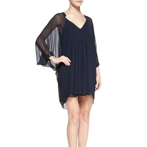 DVF Fleurette Silk Kaftan Dress in Midnight